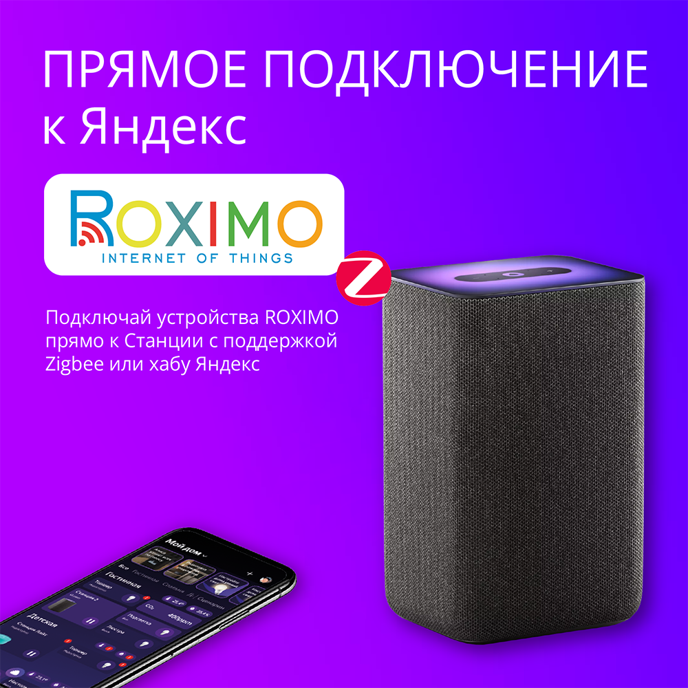 Умный Zigbee выключатель ROXIMO сенсорный, двухкнопочный, черный