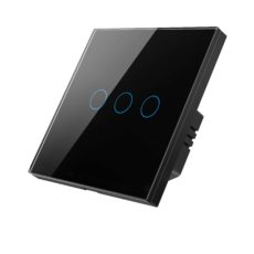 Умный Zigbee выключатель ROXIMO сенсорный, трехкнопочный, черный