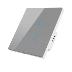 Умный Zigbee выключатель ROXIMO сенсорный, четырехкнопочный, серый