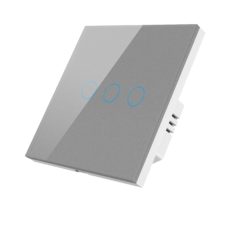 Умный Zigbee выключатель ROXIMO сенсорный, трехкнопочный, серый