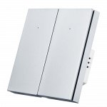 Умный Zigbee выключатель ROXIMO, двухкнопочный, платиновый, SZBTN01-2P