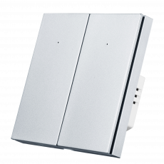 Умный Zigbee выключатель ROXIMO, двухкнопочный, платиновый, SZBTN01-2P
