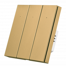Умный Zigbee выключатель ROXIMO, трехкнопочный, золотой, SZBTN01-3G