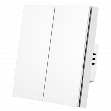 Умный Zigbee выключатель ROXIMO, двухкнопочный, белый, SZBTN01-2W