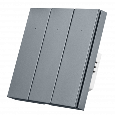 Умный Zigbee выключатель ROXIMO, трехкнопочный, серый, SZBTN01-3S