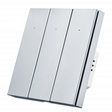 Умный Zigbee выключатель ROXIMO, трехкнопочный, платиновый, SZBTN01-3P