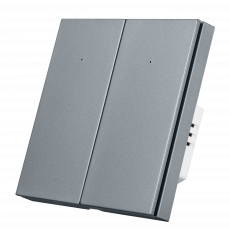 Умный Zigbee выключатель ROXIMO, двухкнопочный, серый, SZBTN01-2S